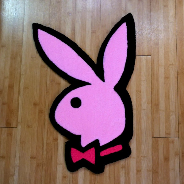 Custom rug Play Boy Bunny, choose your color hand made tapestry.