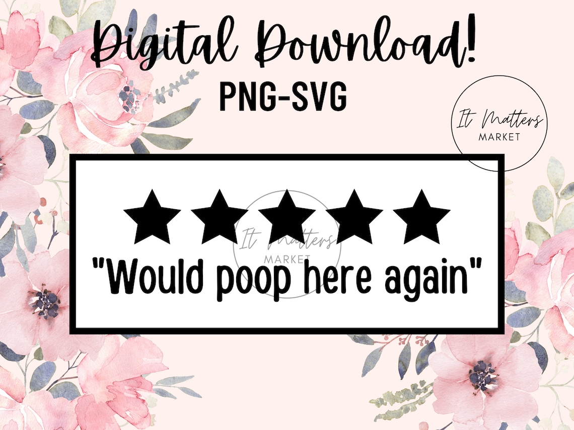 CrazySign Would Poop Here Again - Grappige vijfsterrenbeoordeling badkamer bord decor - binnen bijgebouw badkamer deur muurkunst 222 x 30 cm (222