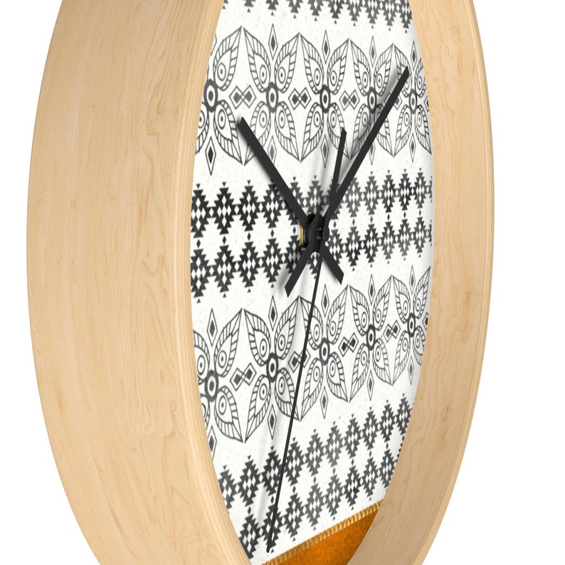 Farmhemian Bohemian Classic Modern Wall Clock in Black Wooden Etsy