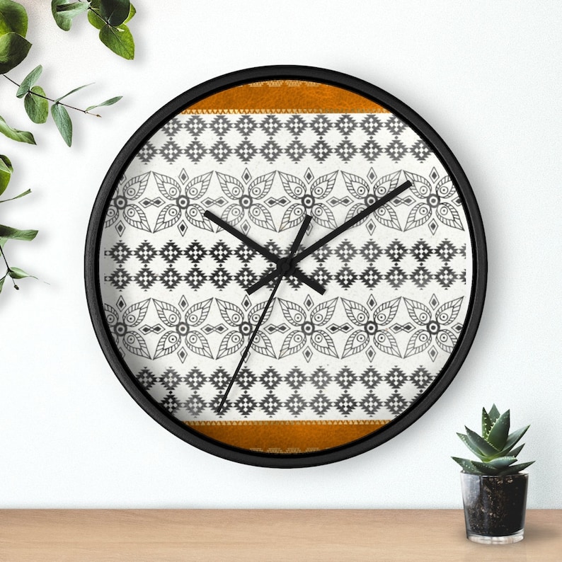 Farmhemian Bohemian Classic Modern Wall Clock in Black Wooden Etsy