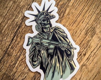 3&quot; Tall Tactical Lady Liberty High-Quality Sticker