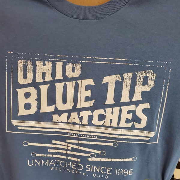 Ohio Blue Tip Match Company Wadsworth Ohio Retro Vintage Style Tee Shirt