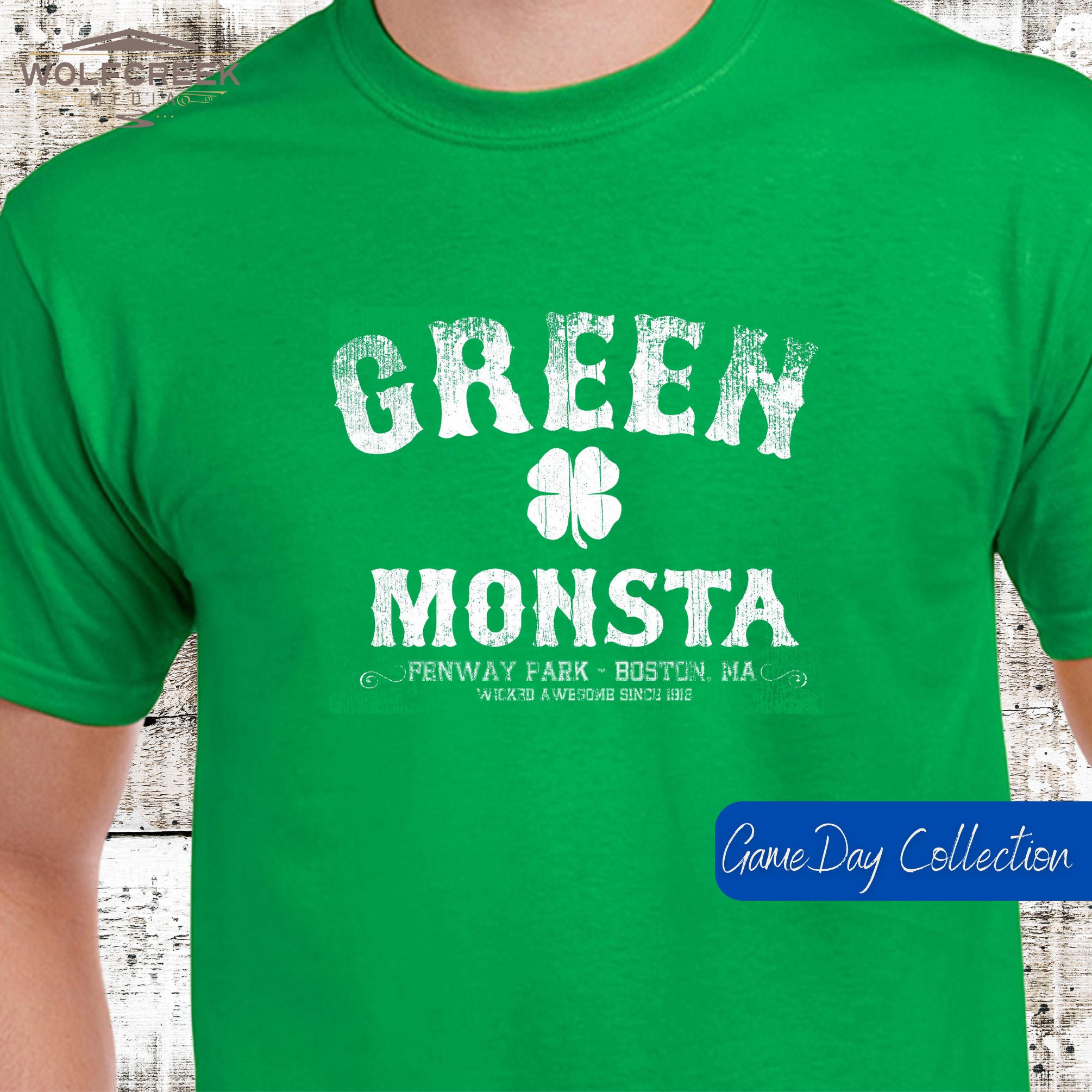 The Green Monster Monsta Fenway Park Boston Red Sox Tee Shirt Fan Landmark