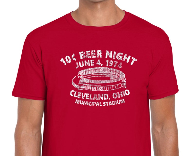 10 Cent Beer Night 1974 Cleveland Indians Municipal Stadium Vintage Style Tee Shirt Etsy