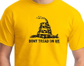 Gadsen Flag Don't Tread on Me Tee Shirt Historical Revolutionary War 2A Pop Culture