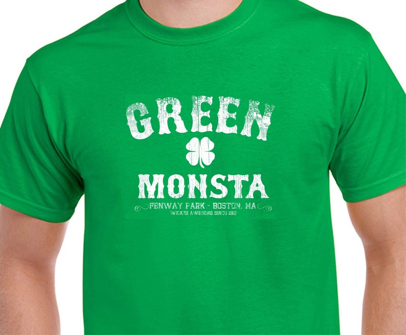 The Green Monster Monsta Fenway Park Boston Red Sox Tee Shirt Etsy