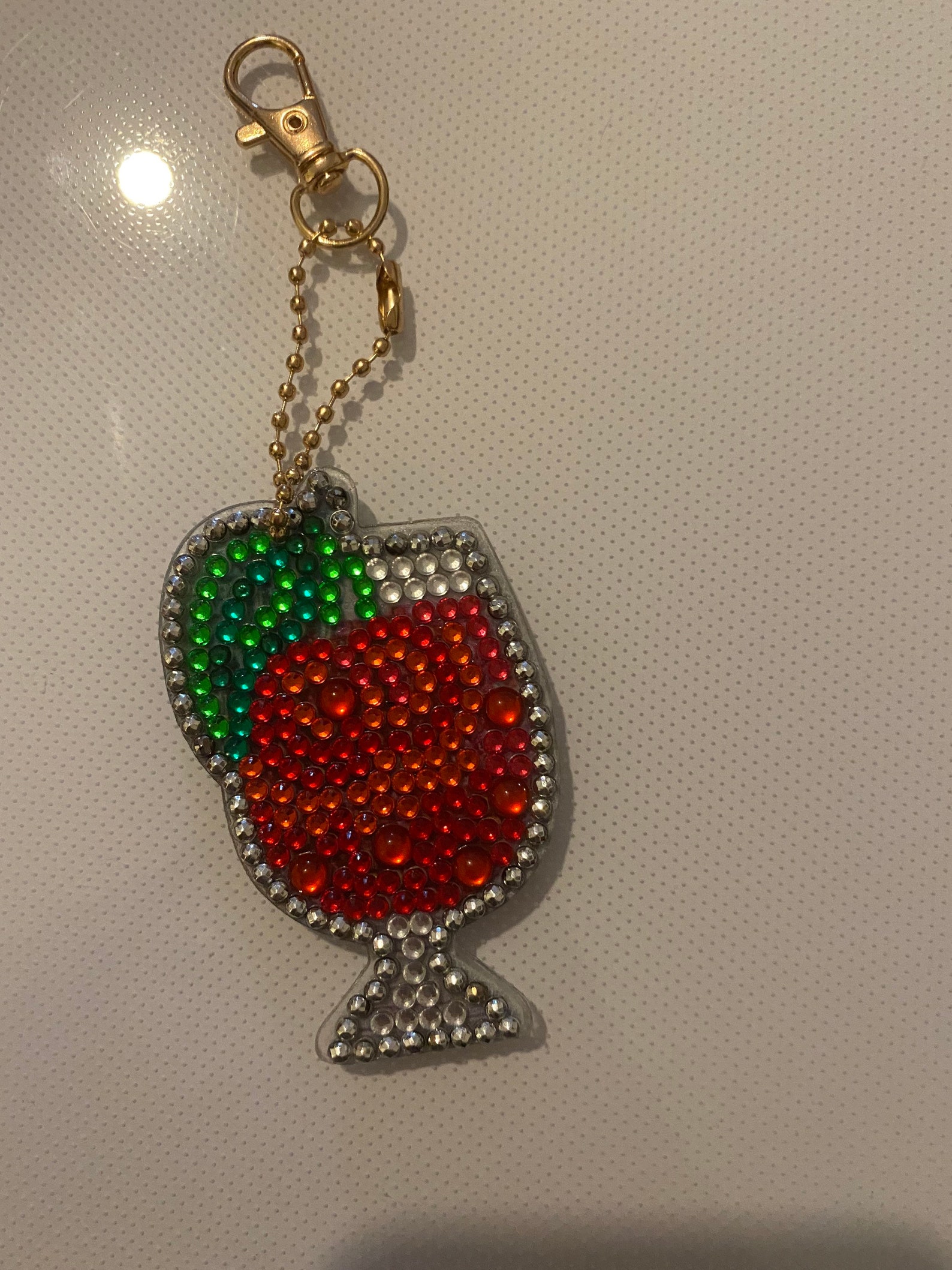Handmade cocktail diamond painting key ring Etsy