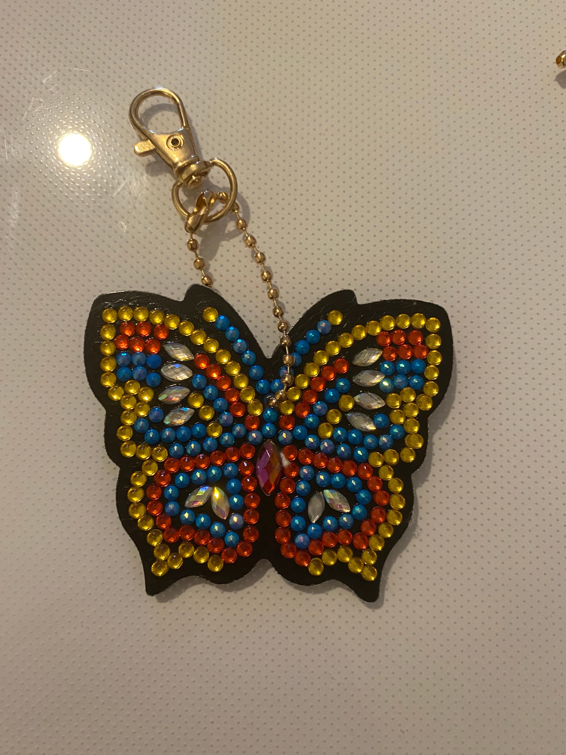 Handmade Butterfly diamond painting key ring Etsy