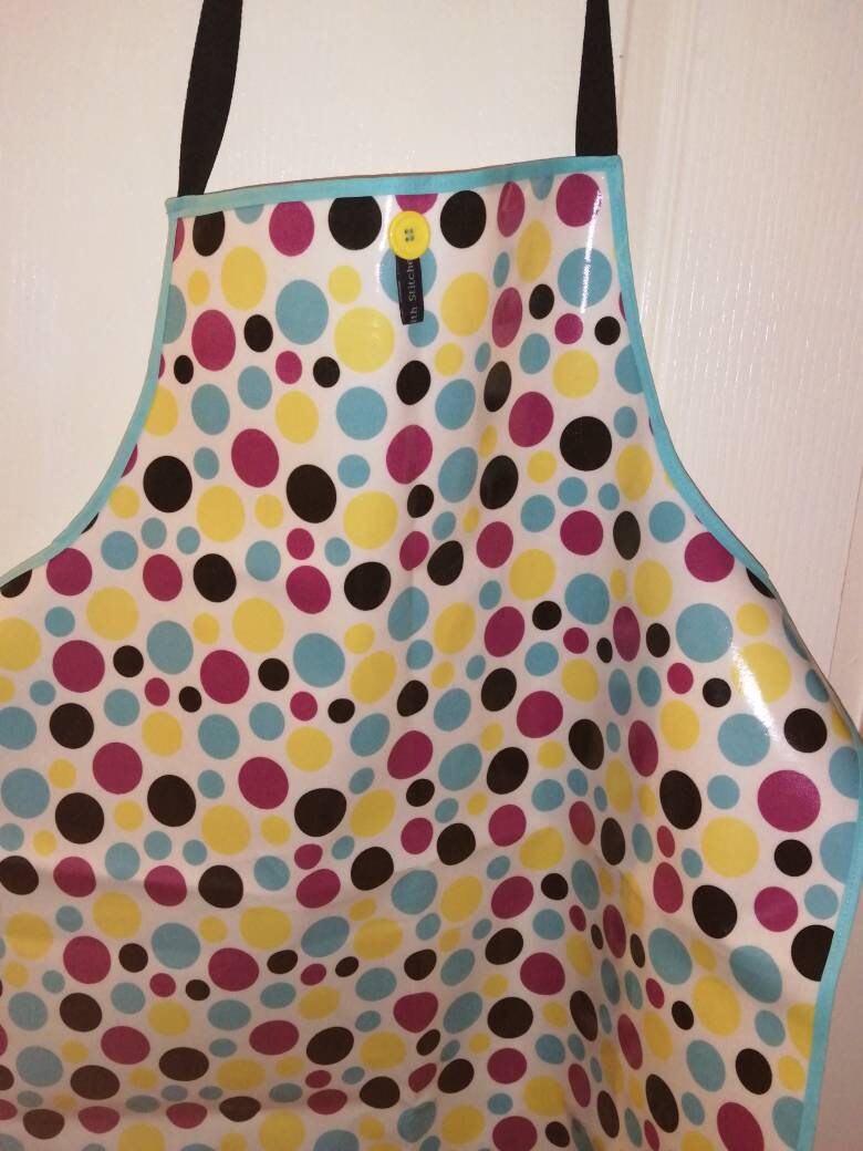 Oil Cloth Apron Handmade Spotty Apron Adult Apron Etsy