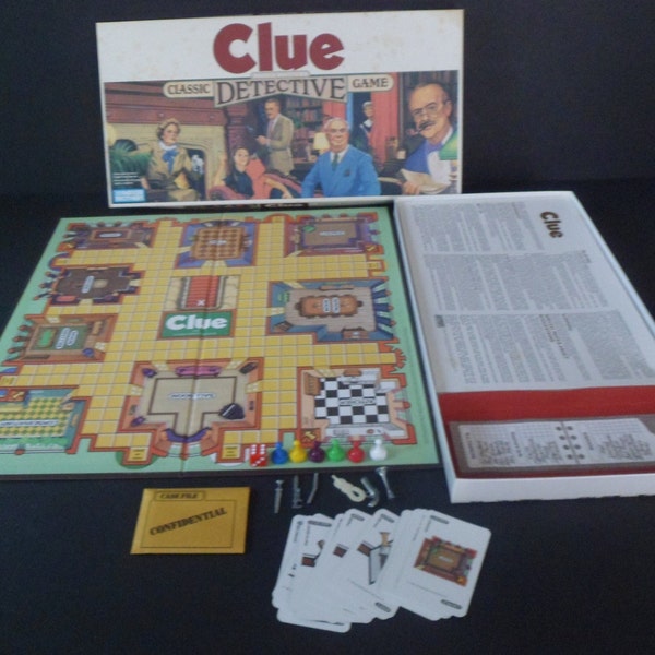 Vintage 1986 Parker Brothers Clue Classic Detective Board Game - Complete