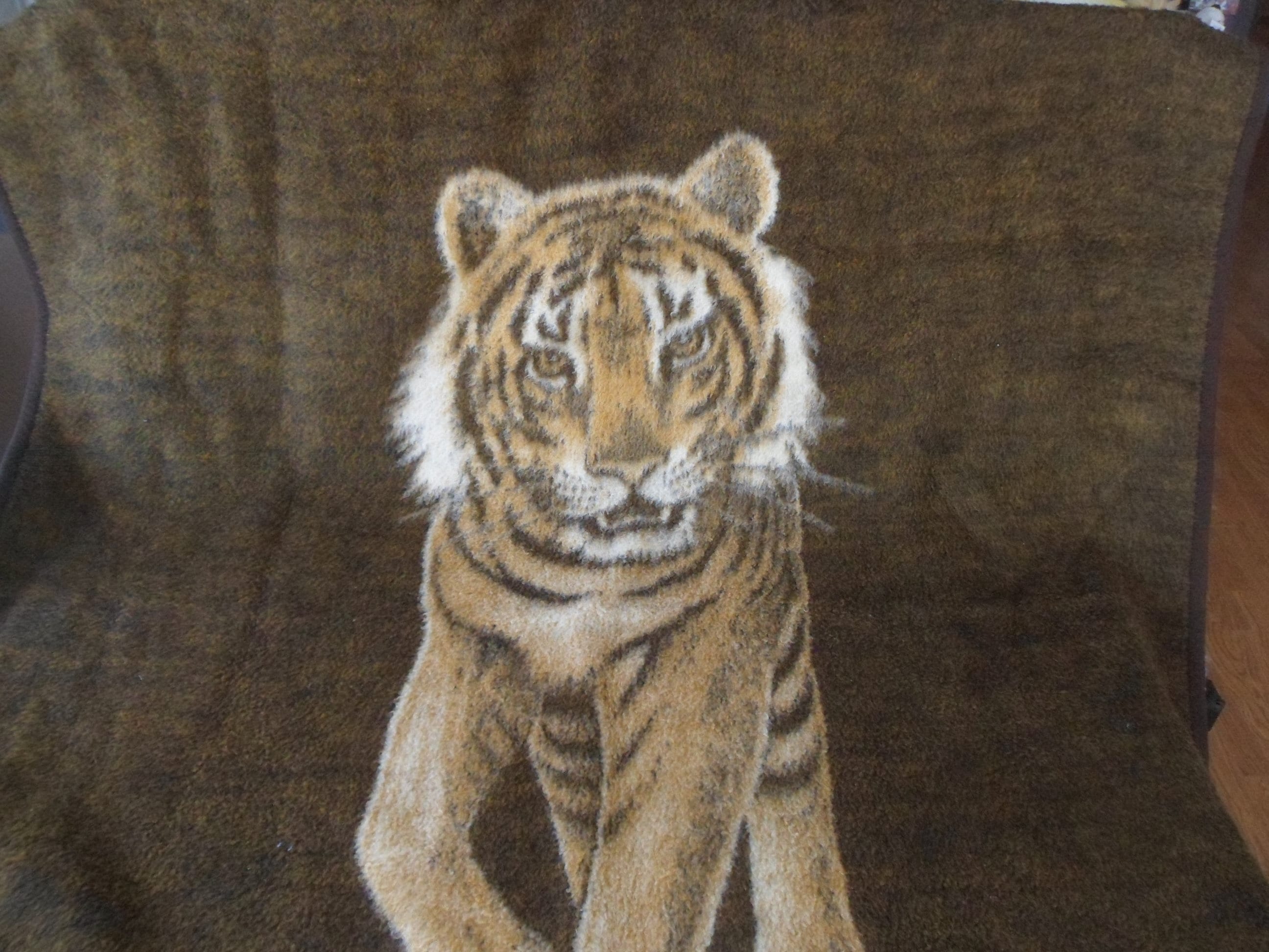 Vintage 1990 s Safari Weavers Like Biederlack Tiger Blanket 70