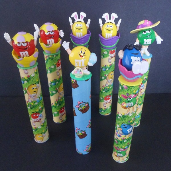 Vintage M & M  Easter Toppers with Tubes (no candy) - Lot of 7