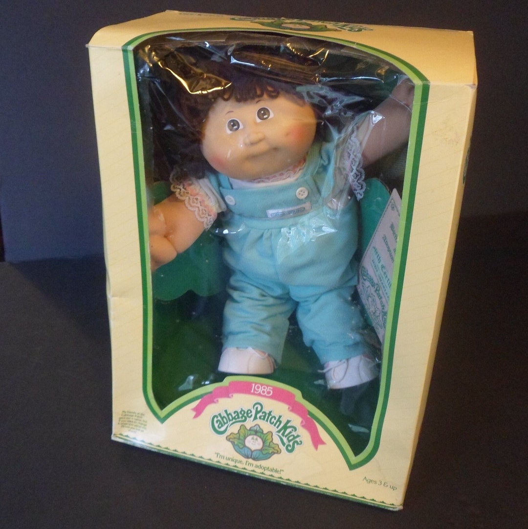 Vintage 1985 Cabbage Patch Doll in Box Brown Hair Etsy