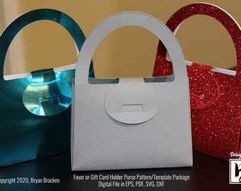 Handbag favor DIY Papercraft Handbag Scallop purse Handbag SVG Handbag PDF Silhouette Cameo files Party favor Favour,Goodies favor