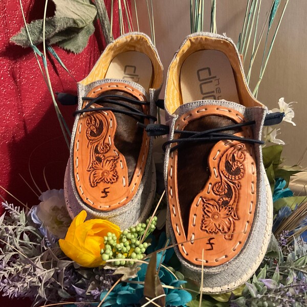 Cowhide Hey Dudes Etsy