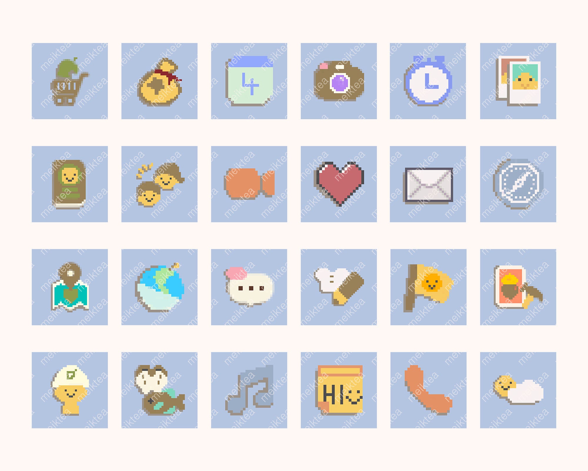Cute Animal Crossing Pixel Icons iOS 14 & Android Etsy