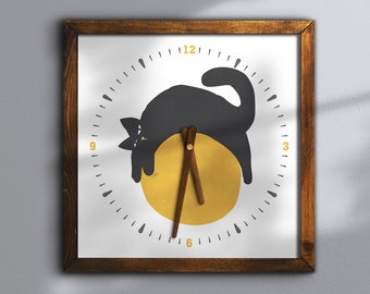 Horloge Murale Chat Etsy Horloge Murale Chat Etsy