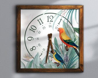Clock Wall Art, Wall Clock Decoration, Desk Clock Wood, Wooden Clock Table, Aesthetic Decorations, House Warming Gift, Gift for pop pop