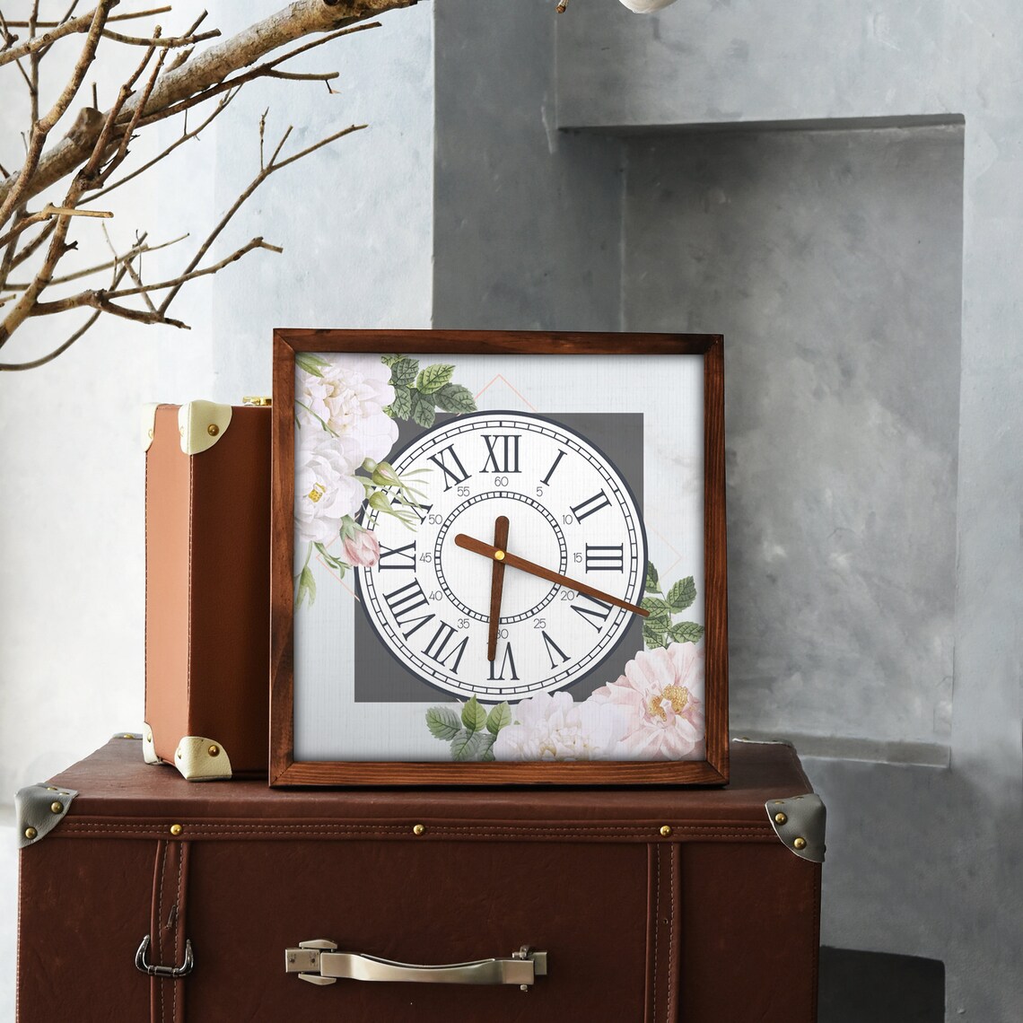 Clock Bathroom Wall Clock Analog Desk Clock Wooden Clock Etsy