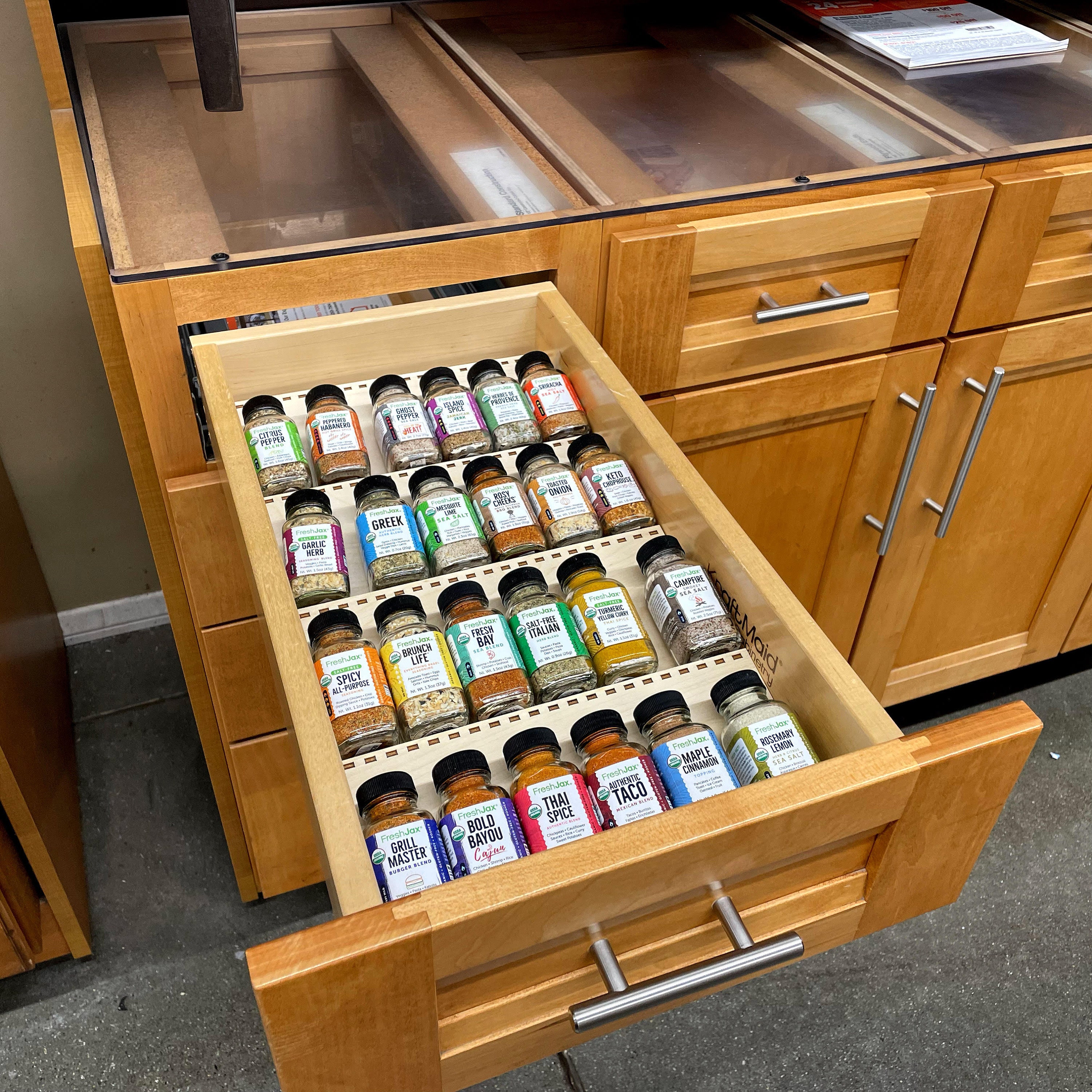Natural Wood Kitchen Spice Rack Organizer for 4 Tiers Etsy