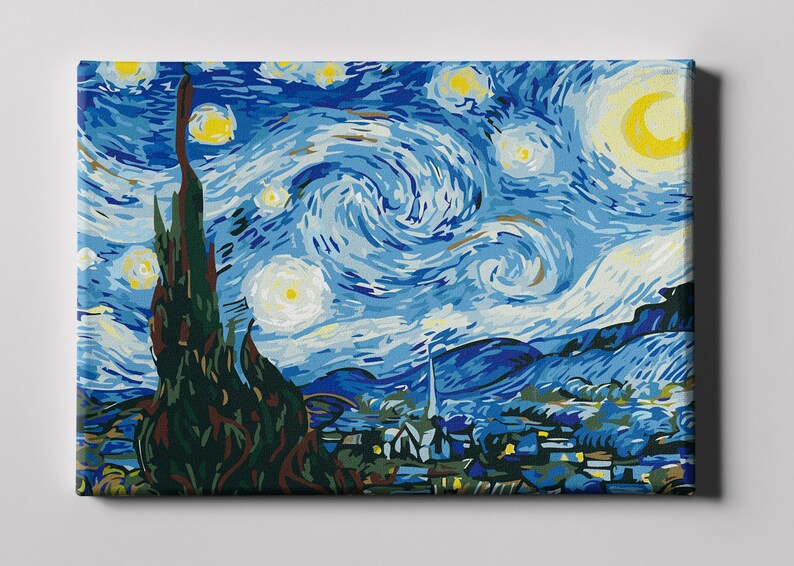 Vincent Van Gogh Starry Night Paint By Numbers for Adult Kit Etsy