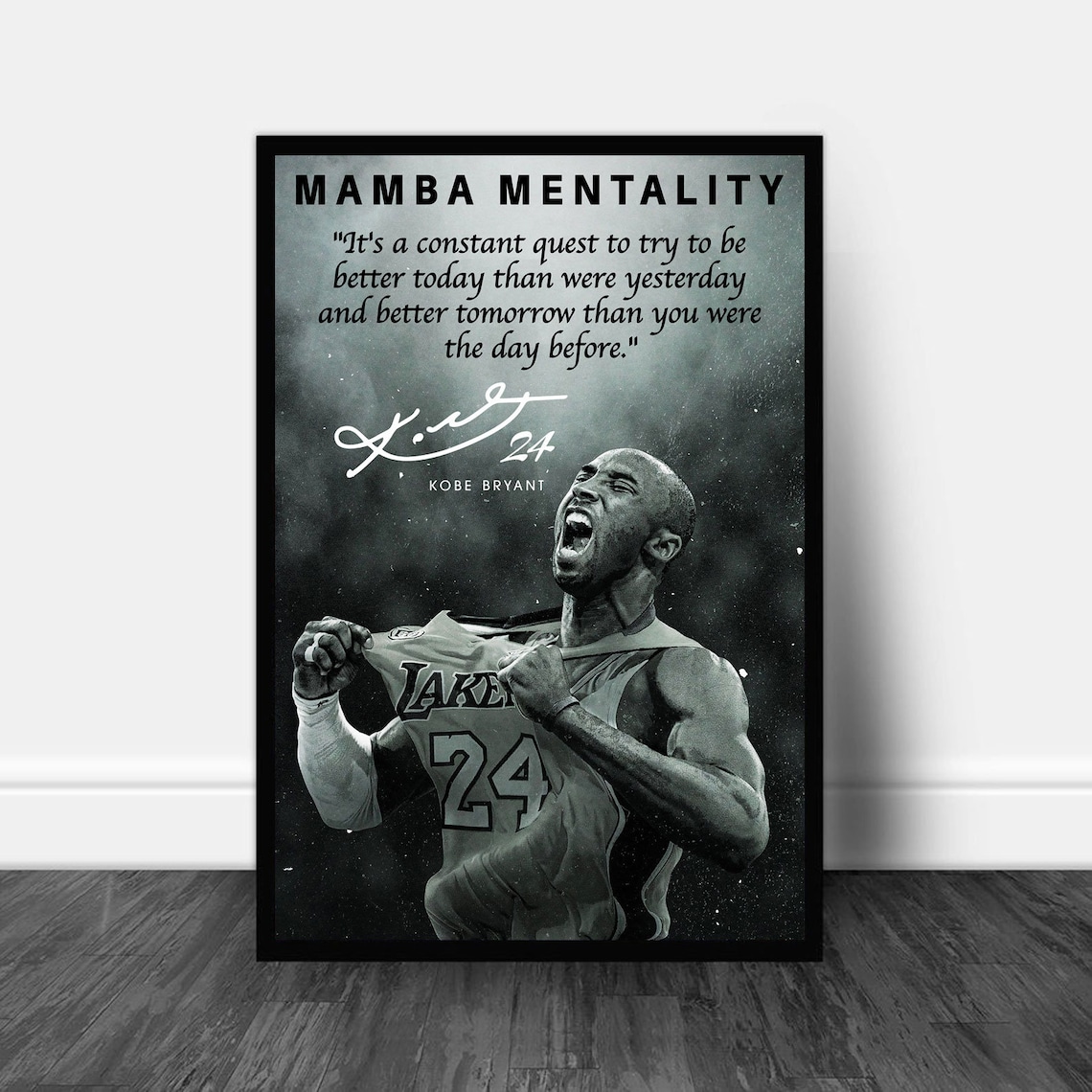 Kobe Mamba Mentality Wall Decor Mamba Mentality Home Etsy