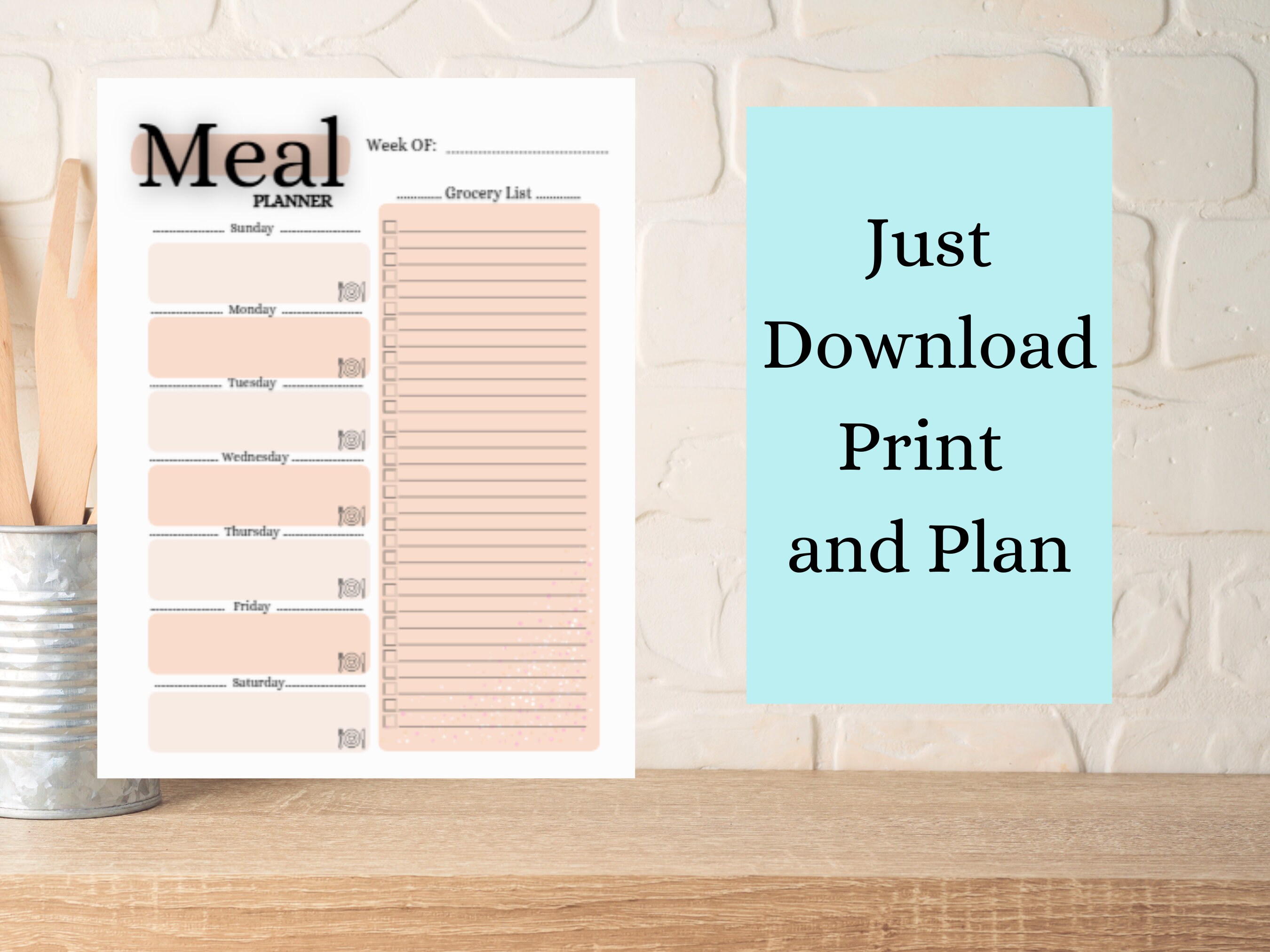 Weekly Meal Planner Digital Download | Printable Weekly Meal Planner ...