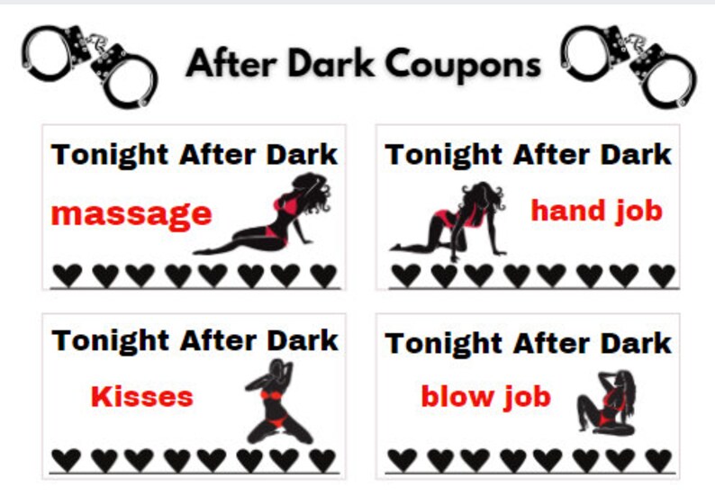 Sex Coupons for After Dark Printable Digital Download Etsy