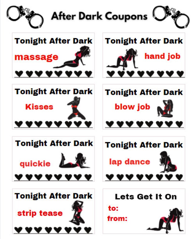 Sex Coupons for After Dark Printable Digital Download Etsy