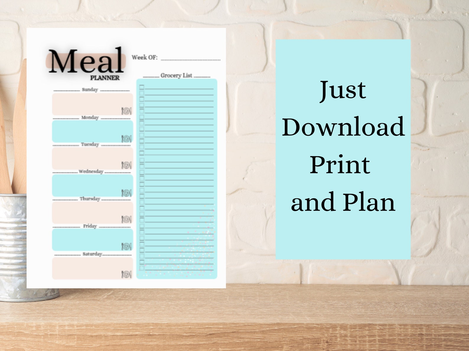 Weekly Meal Planner Digital Download | Printable Weekly Meal Planner ...