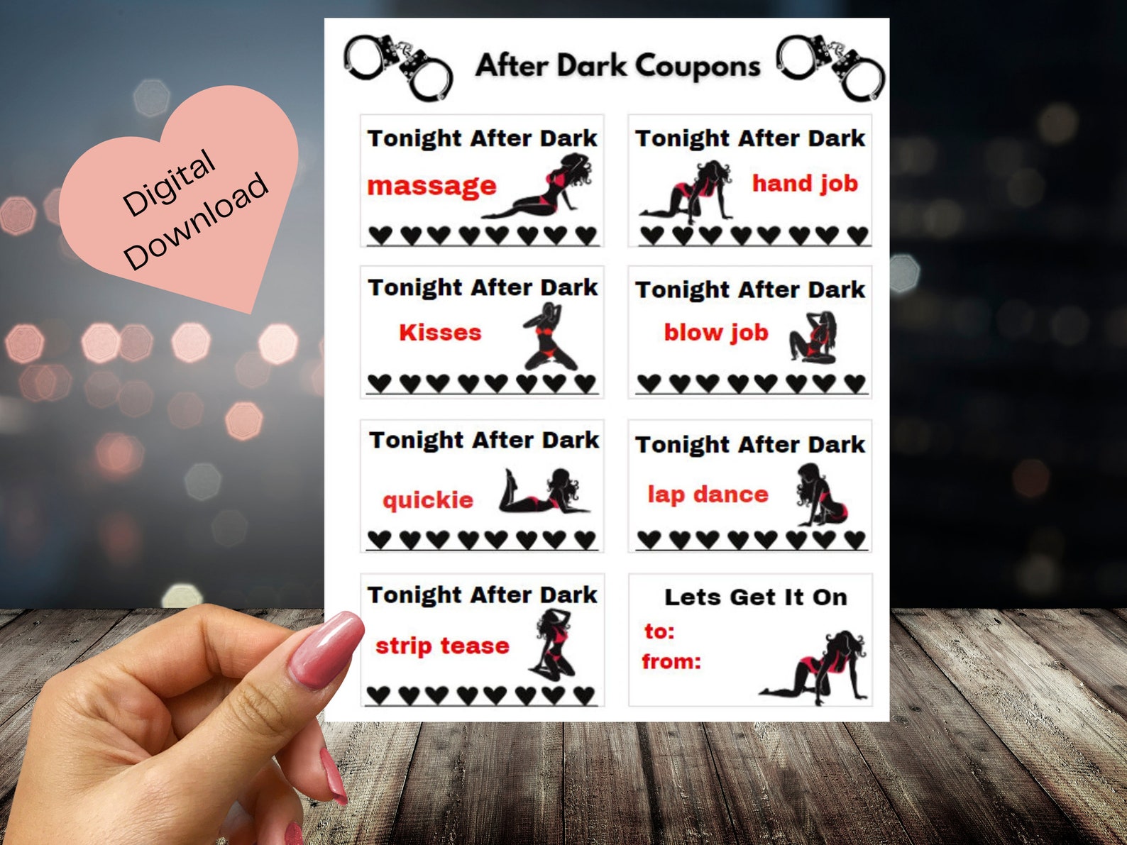 Sex Coupons for After Dark Printable Digital Download Etsy