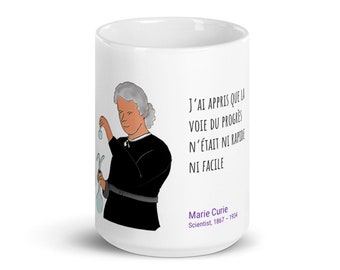 Tazza Marie Curie | Scienziate | Regala scienza | Buongiorno mondo! | Regalo con donne femministe ispiratrici