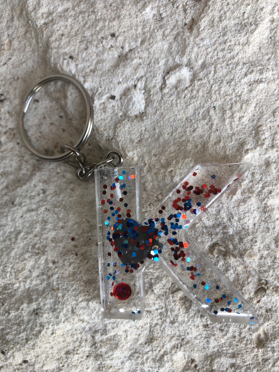 Personalized Glitter Keychain K Acrylic Key Chain Kids Name Etsy