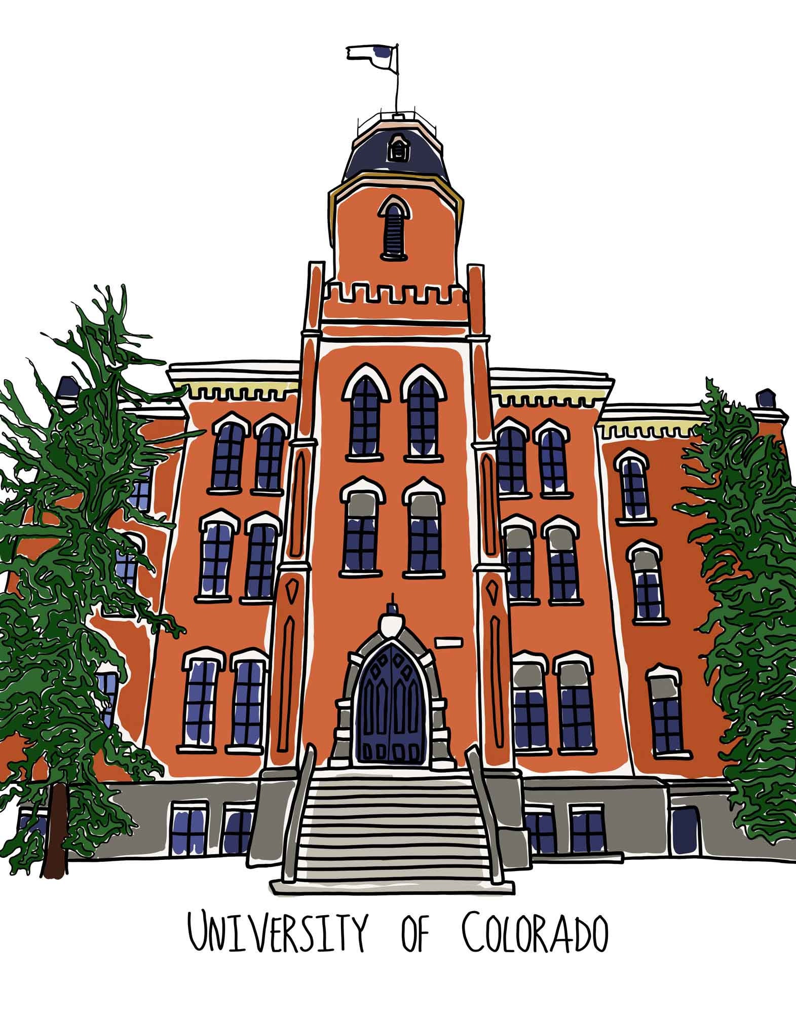 Colorado University Art CU College SketchDigital Etsy