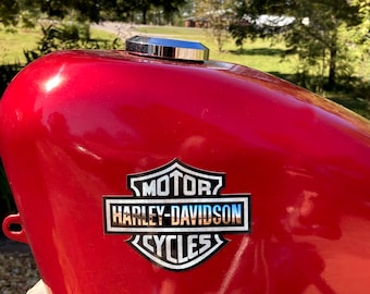 Torched steel Decals for Harley Davidson (18 piece set), badge, emblem, tank graphics, sportster