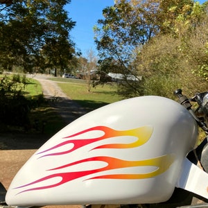 Old School Hot Rod No. 12 - Motorcycle Flame Decals - 11 colors for tank fender - Honda Shadow Rebel V Star Harley Vulcan bobber chopper