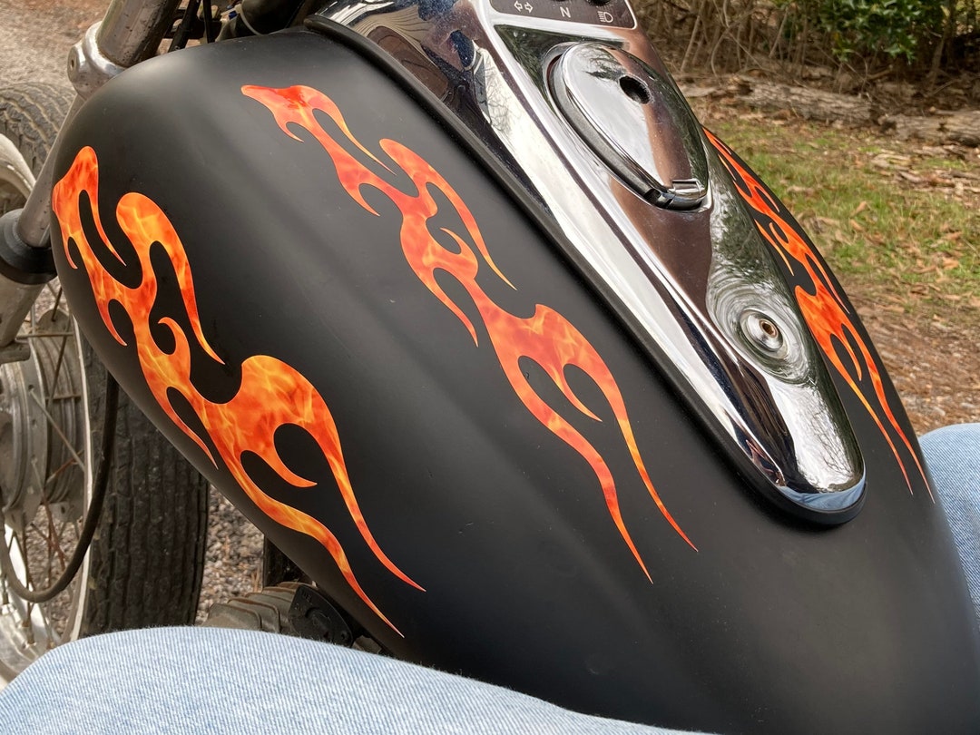 Inferno Motorcycle Flame Decals for Tank Fender Scout Sportster