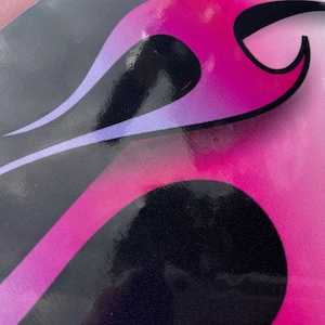 Tribal Flames - Pink / Purple - 3pc Motorcycle Tank panel decal kit - FOR: Harley Sportster Chopper Bobber Ratbike gas fuel tank