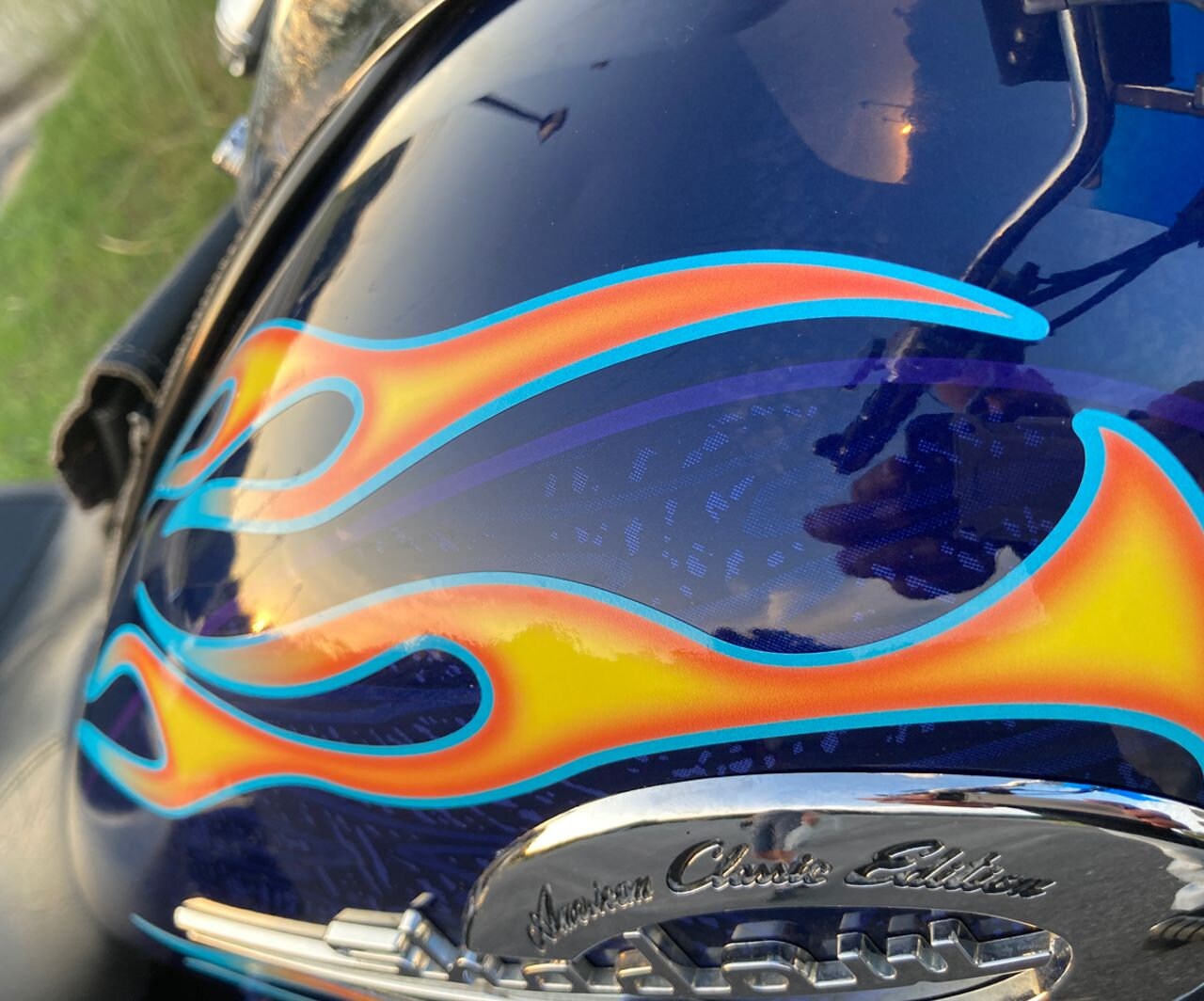 Old School No. 8 - Hot Rod Motorcycle Flame Decals