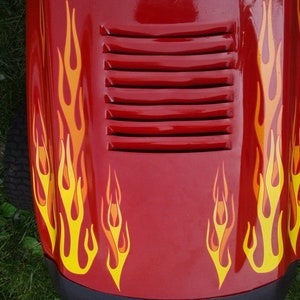 Flame decals - 10pc set  for Riding Lawn Mowers tractor (Yellow/Orange)