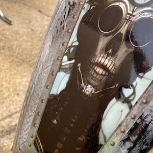 Steampunk Skull - Motorcycle tank Decal - 1pc - Harley Sportster Chopper Bobber Honda Rebel Fury
