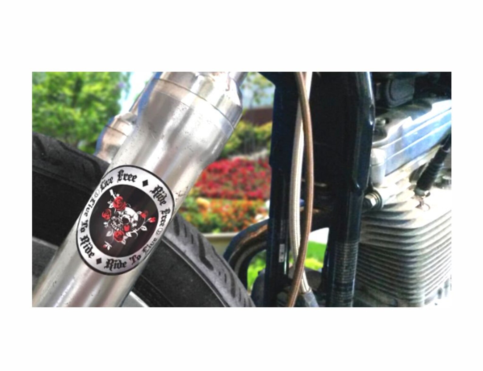 Cráneo / Rosas redondo Motorcycle Fork Decals 2pc set Etsy España