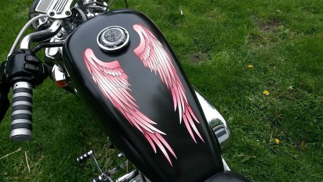 Motorcycle Tank Decals - Angel Wings (PINK) for Tank Top or Sides for ...