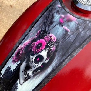 Rose Steampunk No. 1 - Motorcycle tank Decal - 1pc - Harley Sportster Chopper Bobber Honda Rebel Fury