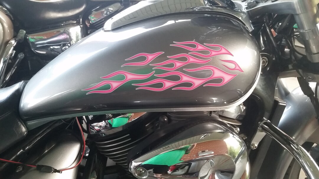 Airbrushed Pink Flame Decals 28pc Set for Harley & All Etsy