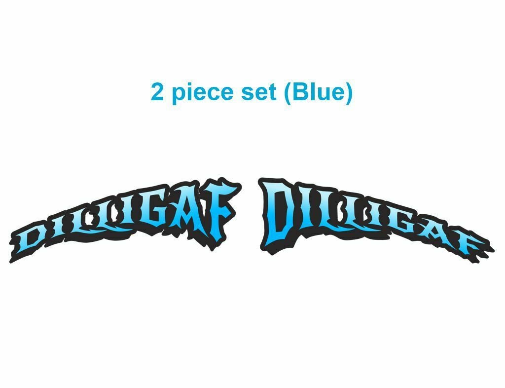 Dil Stickers Dilligaf - Decals Stickers - 2pc Set for Motorcycles Helmets Car ...