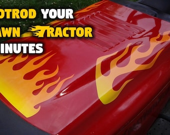Flame decals - 3pc set - Citrus (orange)  for Riding Lawn Mowers tractor
