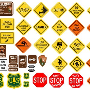 Printable Remote Control Crawler Signs 1/10 Scale RC Rock Crawler- DIY - Trail & Road Sign Set - 41 Pieces - Etsy