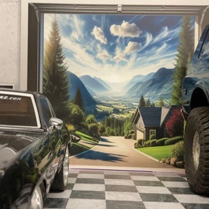 1/10 Scale RC Scale Garage Walls / Diorama / backdrop  -  Decal kit - For R/C Crawler, Cars trucks - &#39;Afternoon Dream Garage&#39;