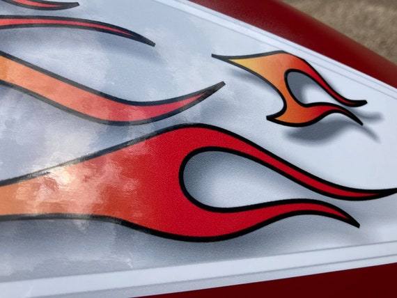 Fuel Tank trbal flame racer Decal Vnyl Motorcycle Motorbke Stckers X 2 A023 | eBay